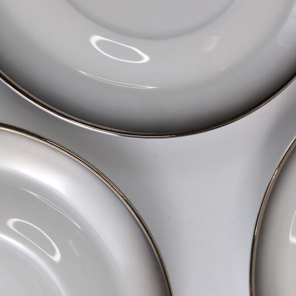 Set of 5 Vintage Rosenthal Germany Evensong 6.5" Saucer Plates c1961-81 Platinum - Picture 4 of 7